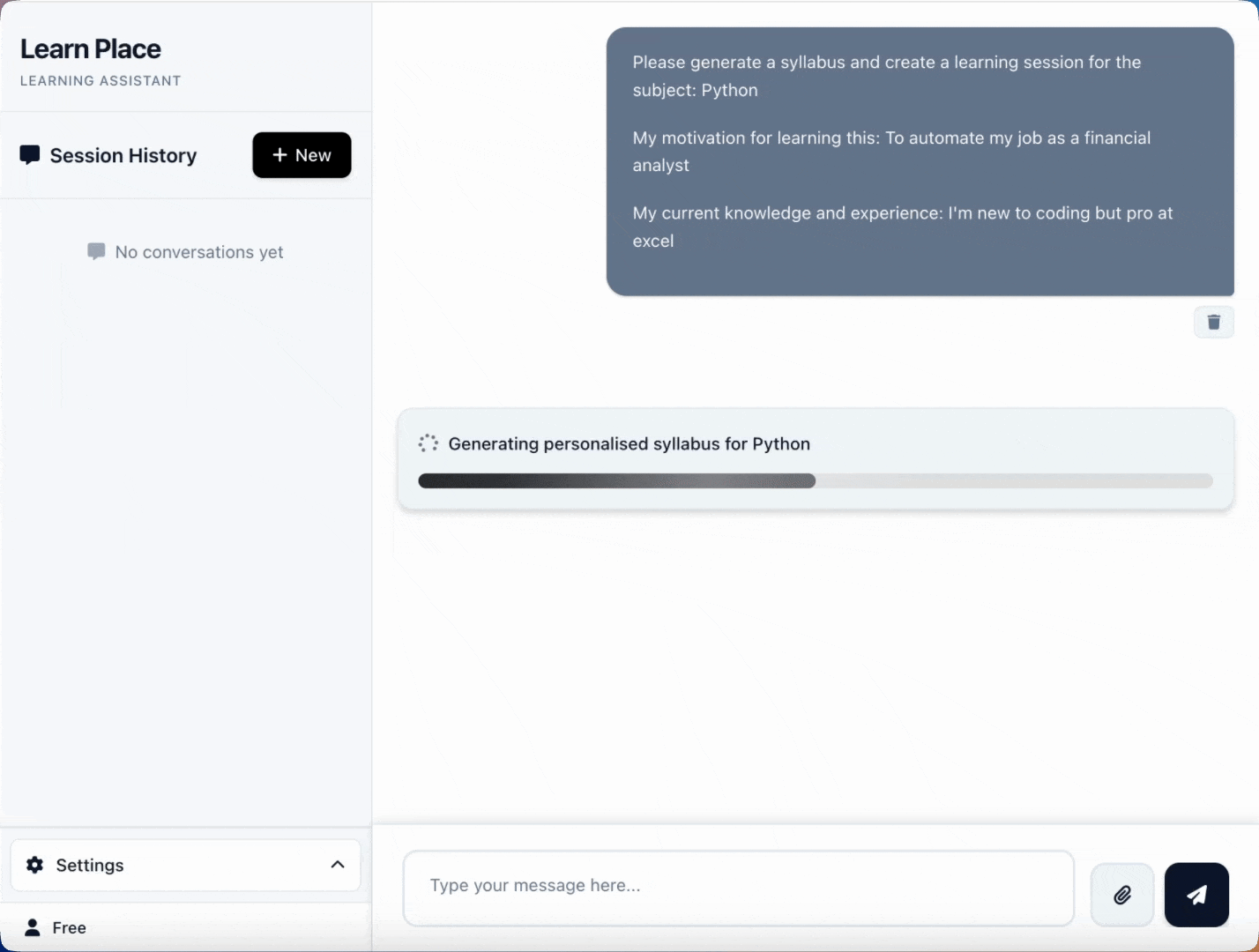 AI-generated custom syllabus